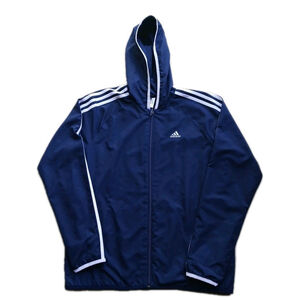 Adidas Jacket Womens Navy Blue Full Zip Spell Out Size M